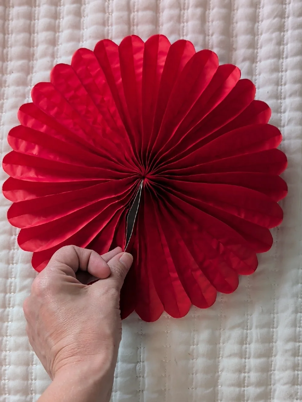 Red White and Blue Starburst Paper Fan Decoration set of 10
